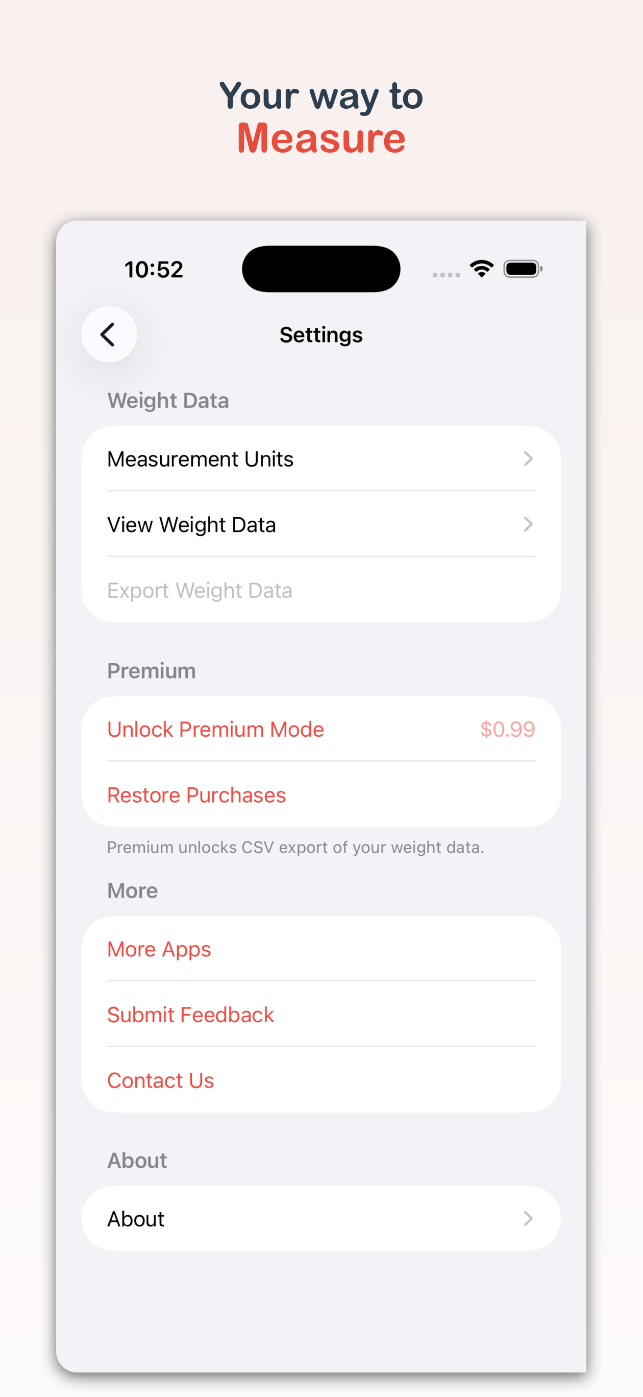 Watch Weight: Daily Tracker