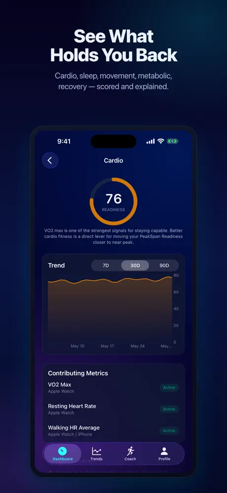 PeakSpan live screenshot 2