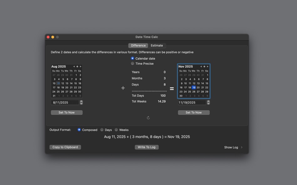 #5. Date Time Calc 2 (macOS) 作者: Roberto Panetta