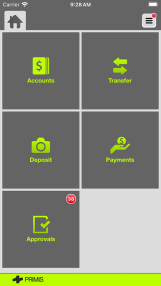 Primis Mobile Business Banking Screenshot