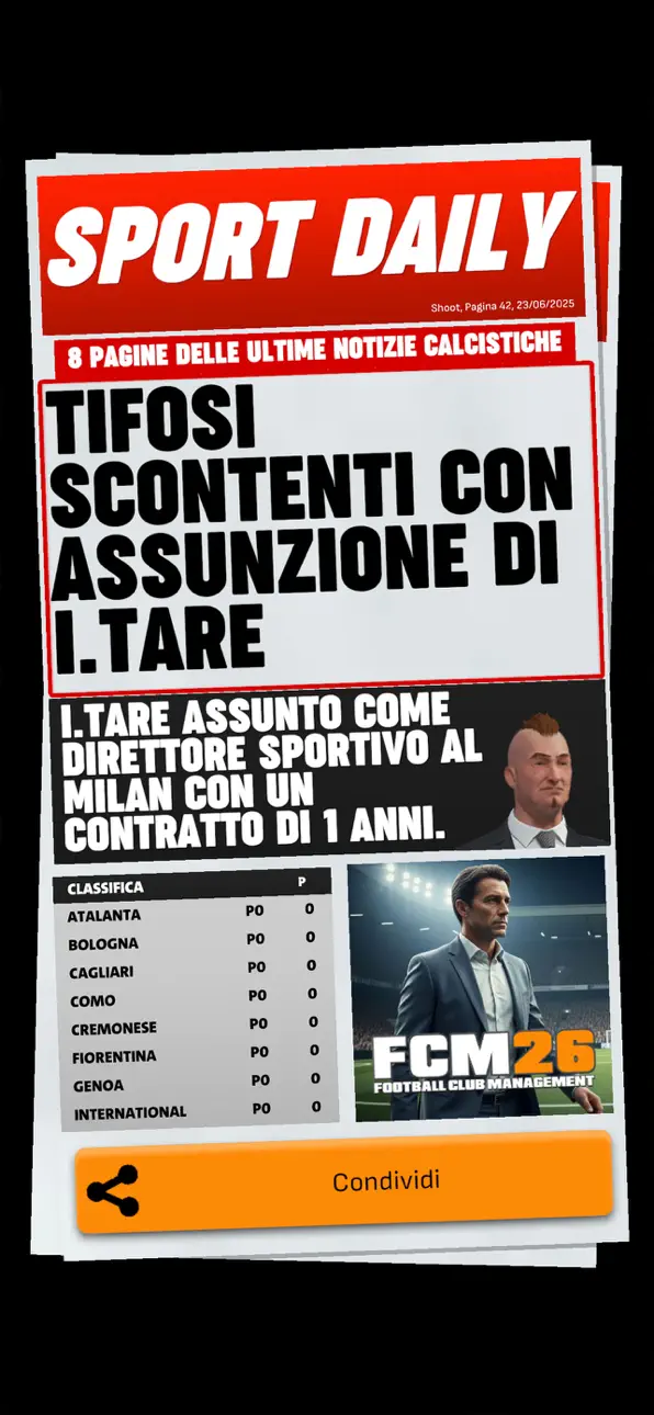 Football Club Management 2026 iOS Mod IPA screenshot 1 - iOS game interface