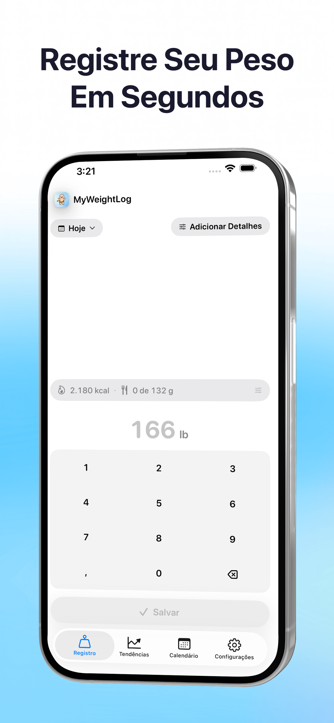 MyWeightLog - Diário de Peso — Registre o peso em segundos