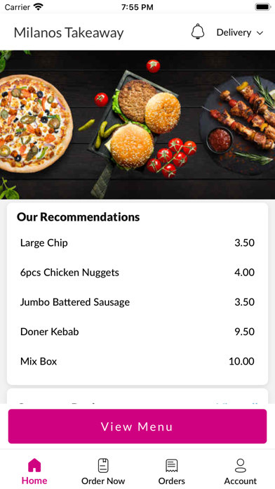 Milanos Takeaway Screenshot