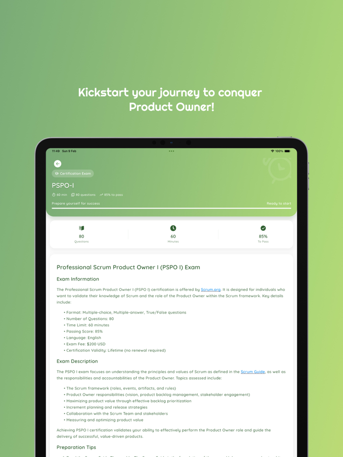 Product Owner Exam 2025