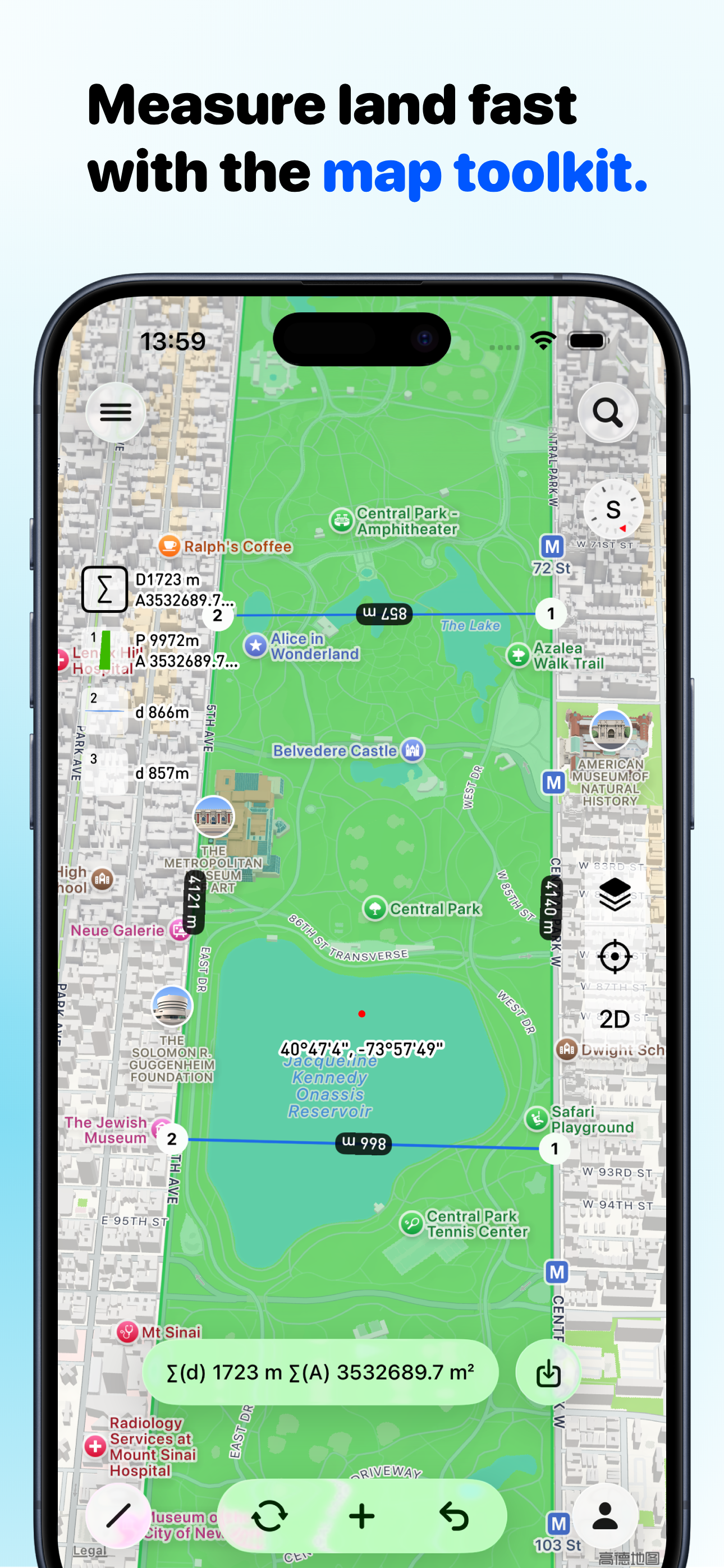 Planimeter: Area & Distance
