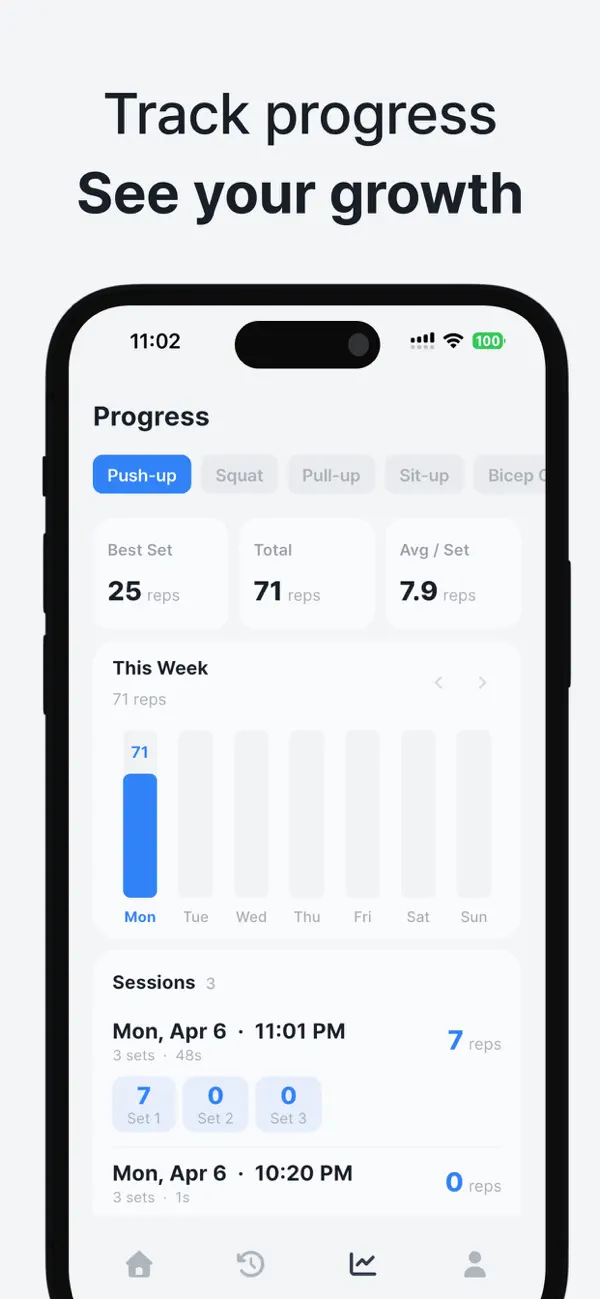 Screenshot #3 pour HomeReps: Home Workout Tracker