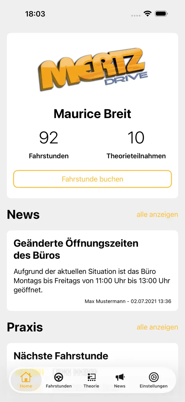 Screenshot #1 pour Fahrschule Mertz