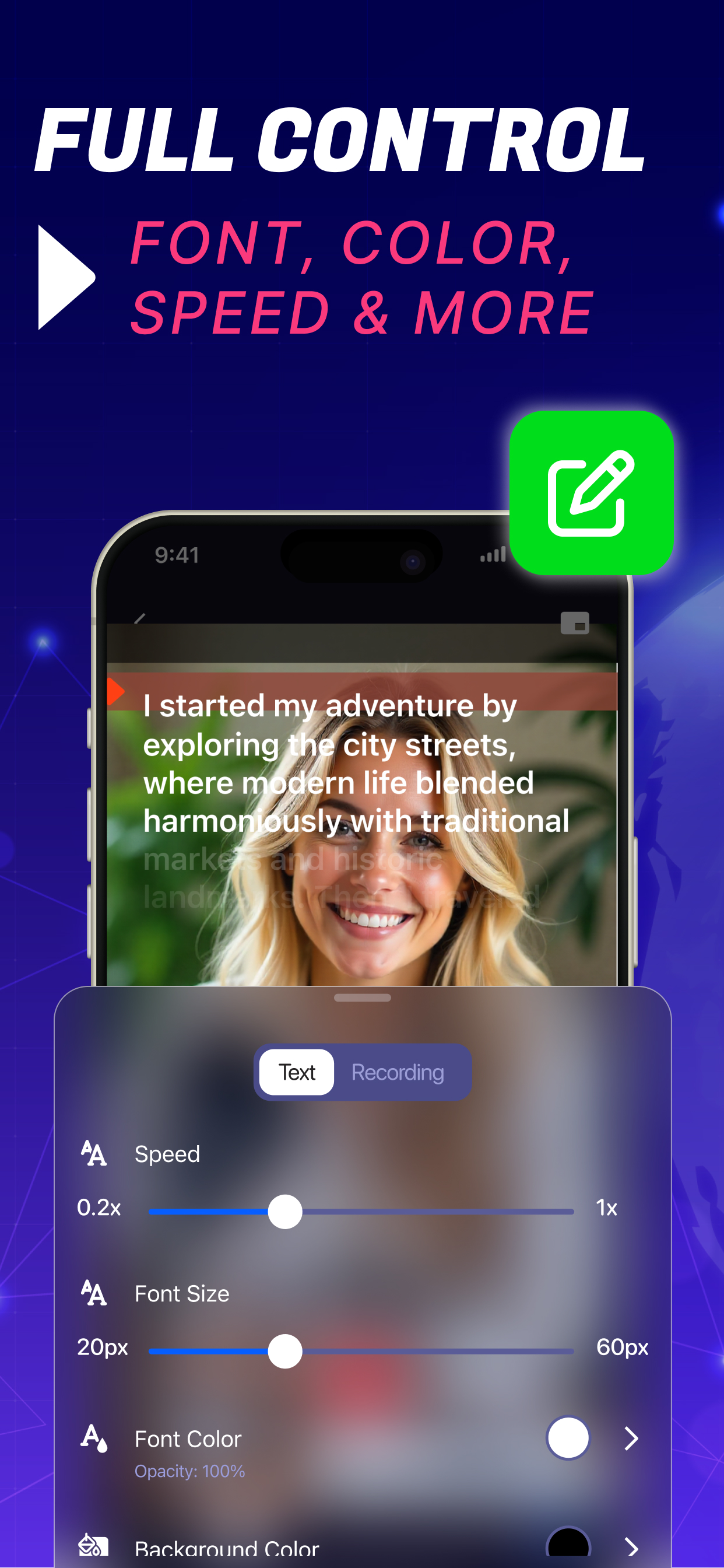 Teleprompter for Video: Smooth
