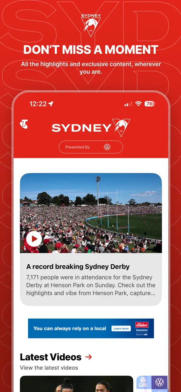 Screenshot #2 pour Sydney Swans Official App