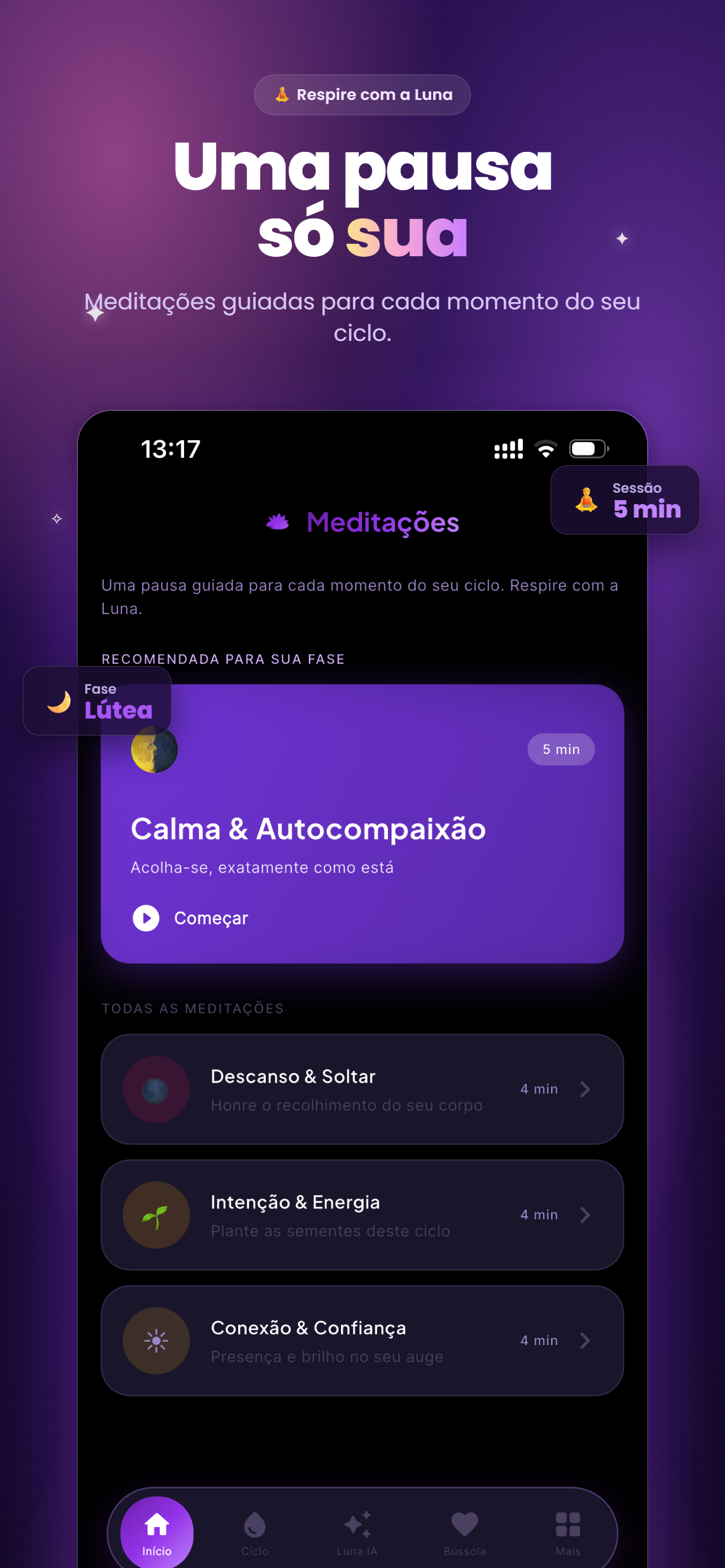 Luna: Ciclo Menstrual & Saúde screenshot 3