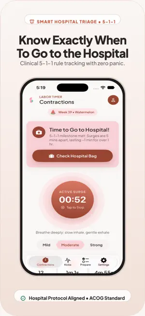 Contraction & Labor Timer: Log screenshot 2