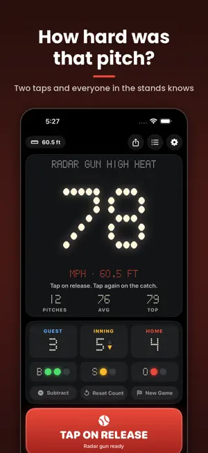 Baseball Radar Gun High Heat screenshot 1