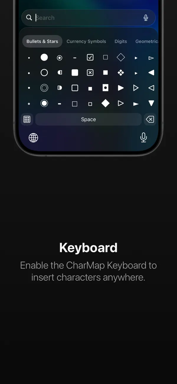 Screenshot #2 pour CharMap — Unicode Characters