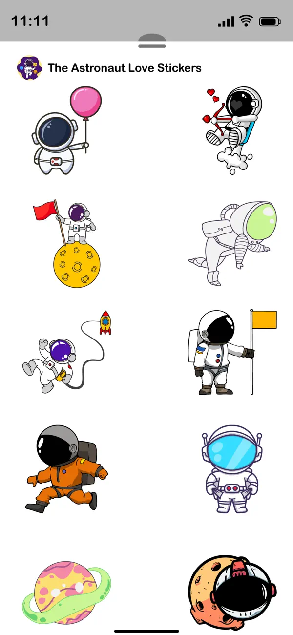 Screenshot #3 pour The Astronaut Love Stickers