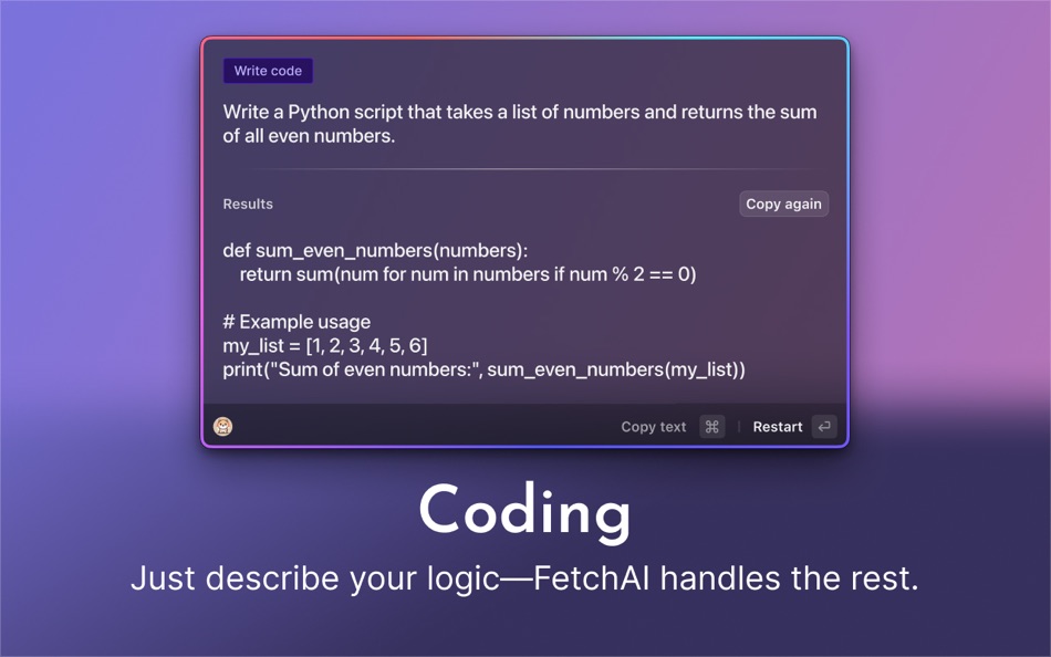 #4. FetchAI – Access AI instantly (macOS) 由: Hau-Ben Shih