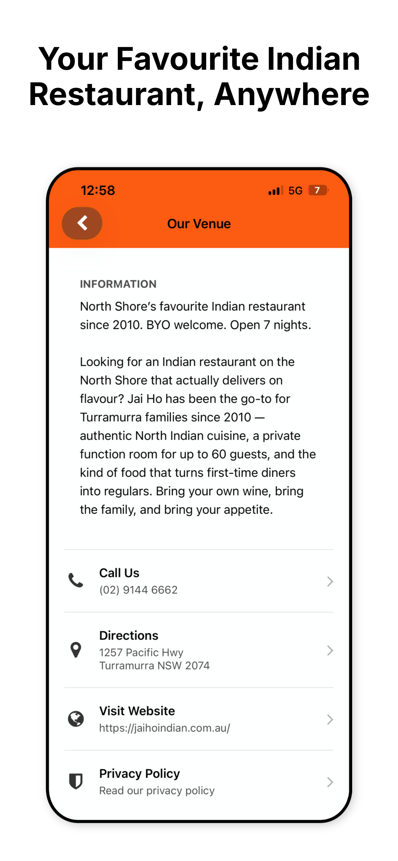 Jai Ho Indian Restaurant screenshot 4