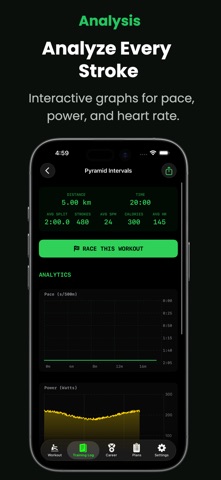 SplitRowr: Rowing Erg Monitor screenshot