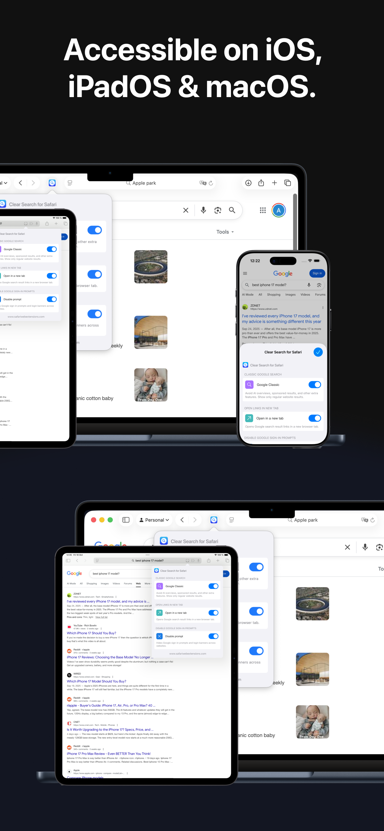 Clear Search for Safari