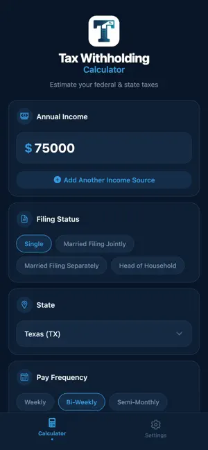 Tax Withholding Calculator screenshot 3