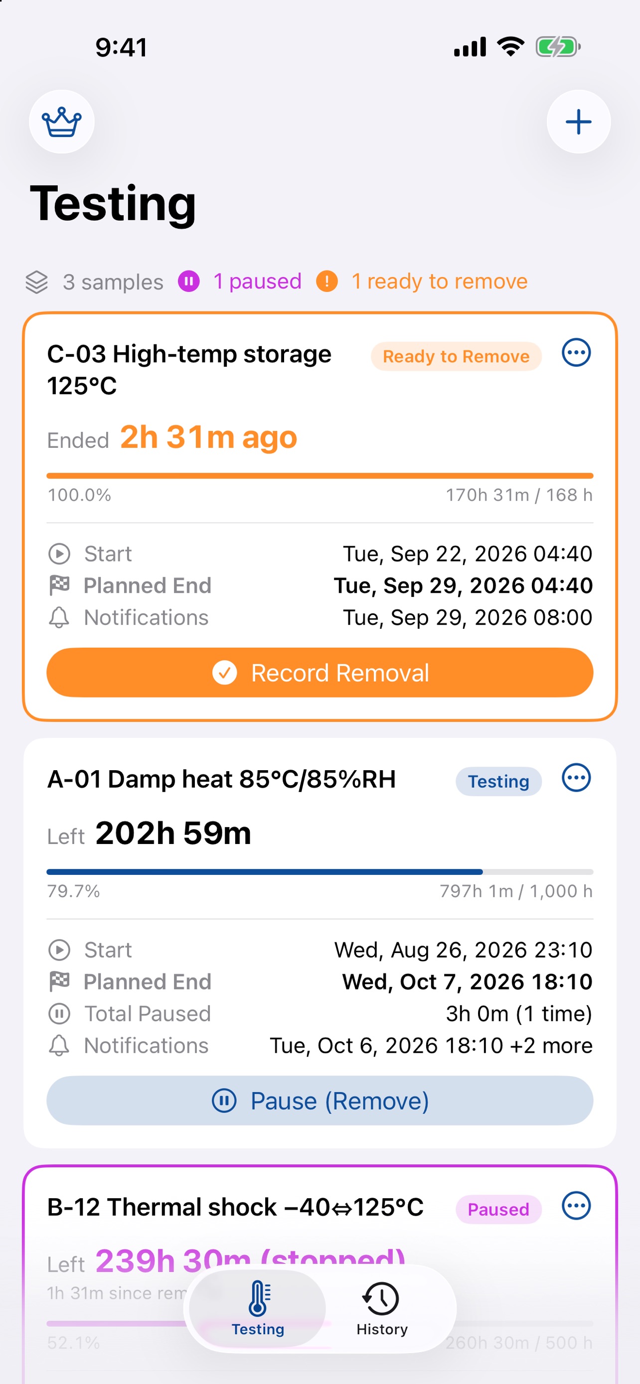 Screenshot 1 of Reliability Test Timer