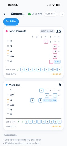 Scoresheet Live screenshot