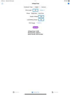 Electric Wire Estimator iPad image 4