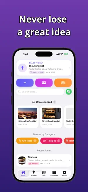 IdeaLater - Save Ideas screenshot 1