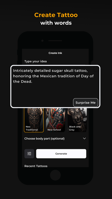 AI Tattoo Generator: CreateINK Screenshot