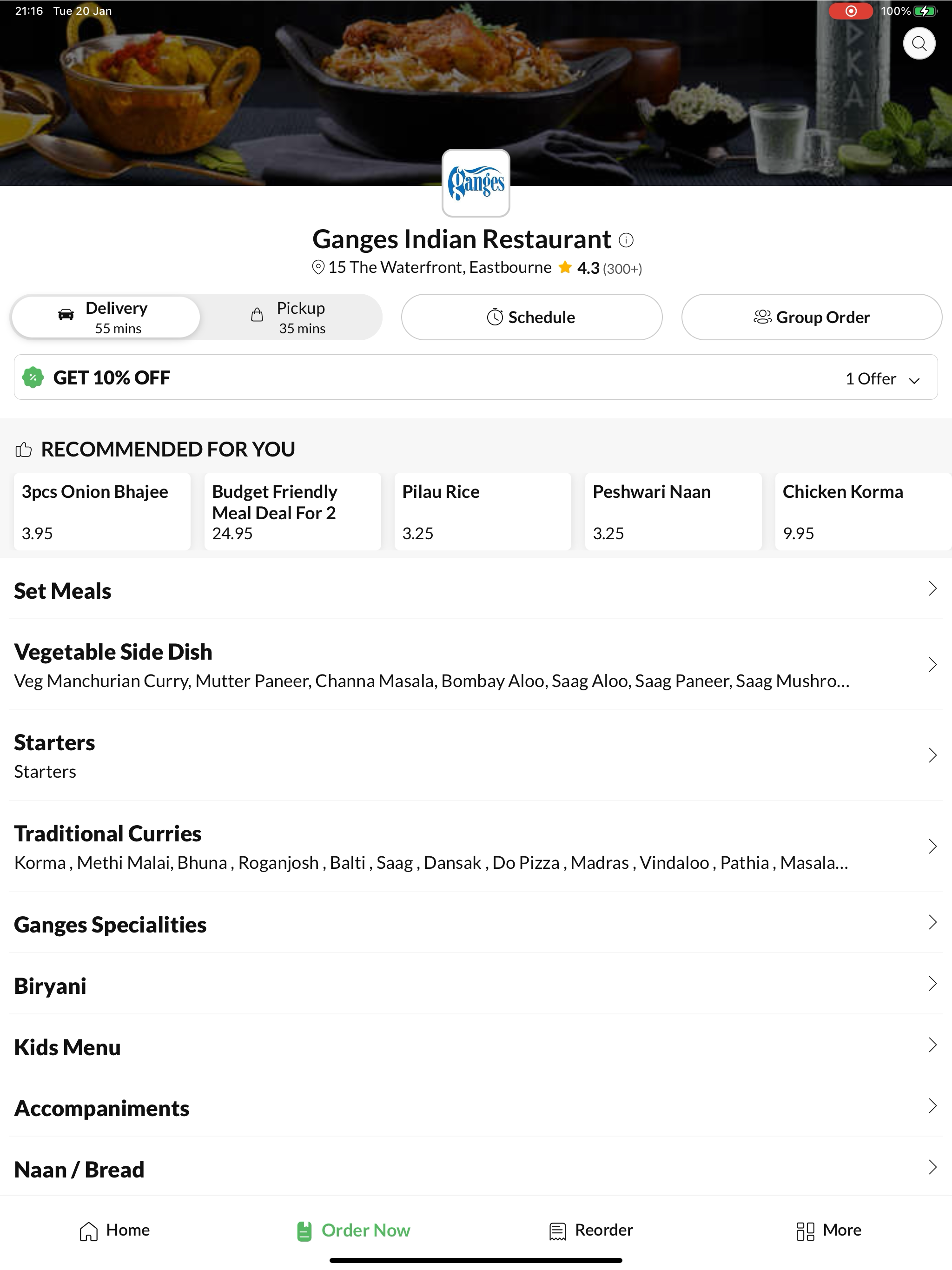 Ganges Indian Restaurant.
