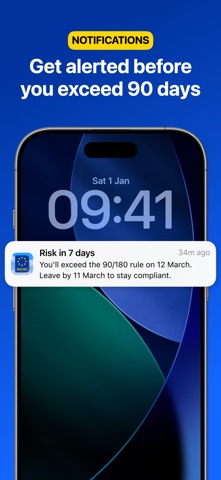 Schengen Calculator 90 180 iPhone screenshot