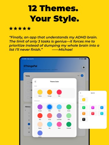 3Things Pal: ADHD Focus List iPad screenshot