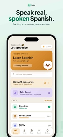 Habla - Learn & Speak Spanish iPhone screenshot