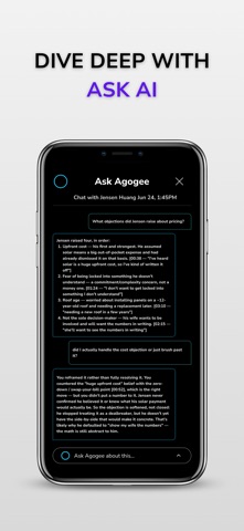 Agogee: AI Sales Notes iPhone screenshot