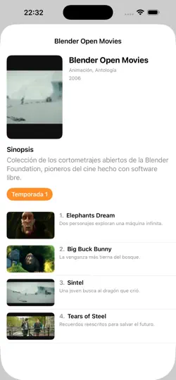 Captura de pantalla de Pure IPTV Player en iPhone 5
