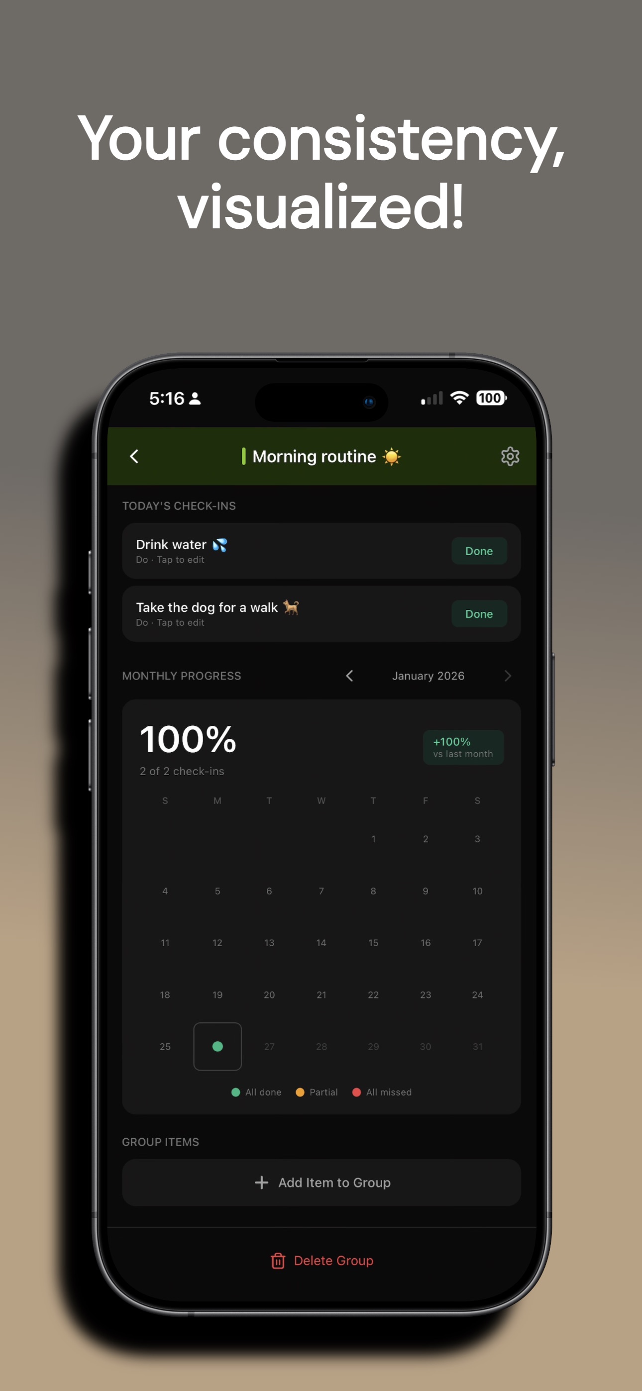 Screenshot 6 of Kept: Habit & Goal Tracker