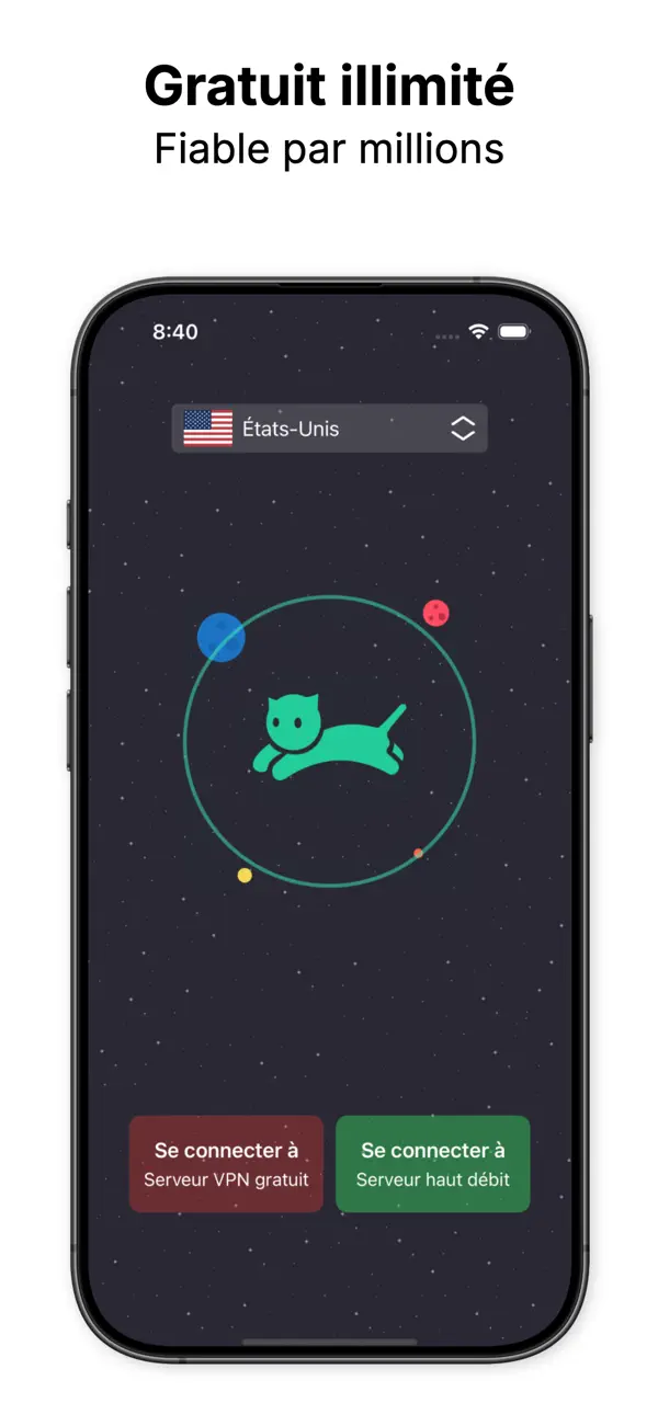 Screenshot #1 pour VPN cat: Rapide Illimité
