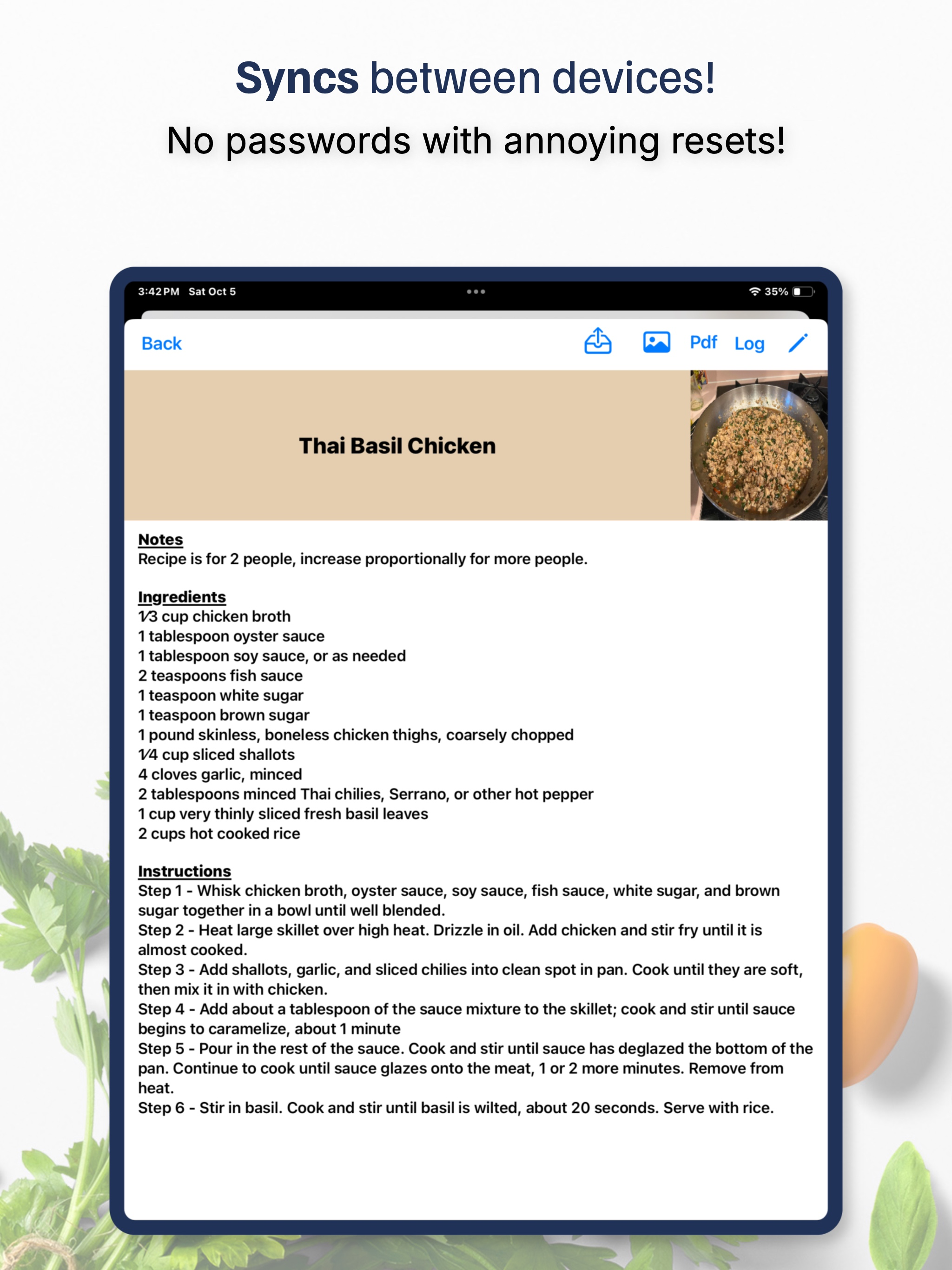 Recipe Chest & Log