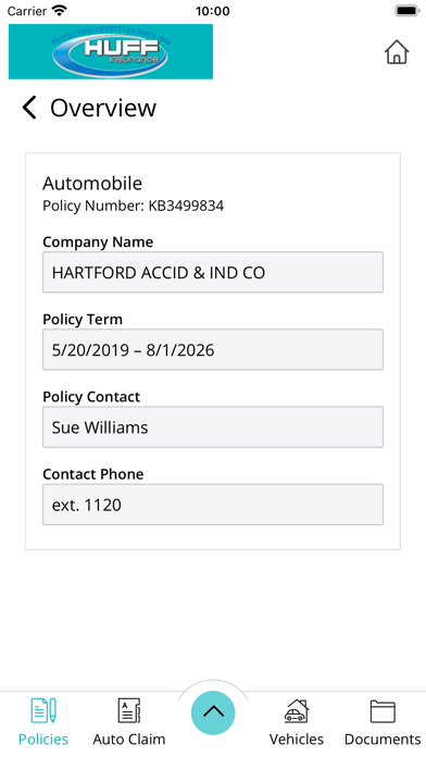 Huff Insurance Screenshot