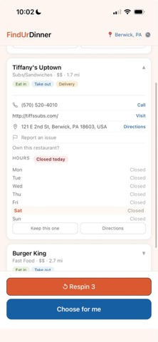 FindUrDinner screenshot