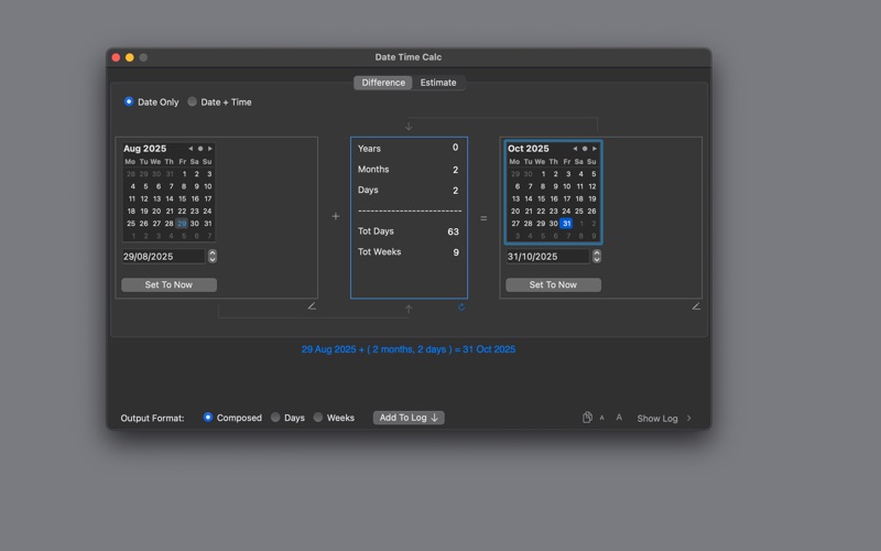 Date Time Calc LT screenshot