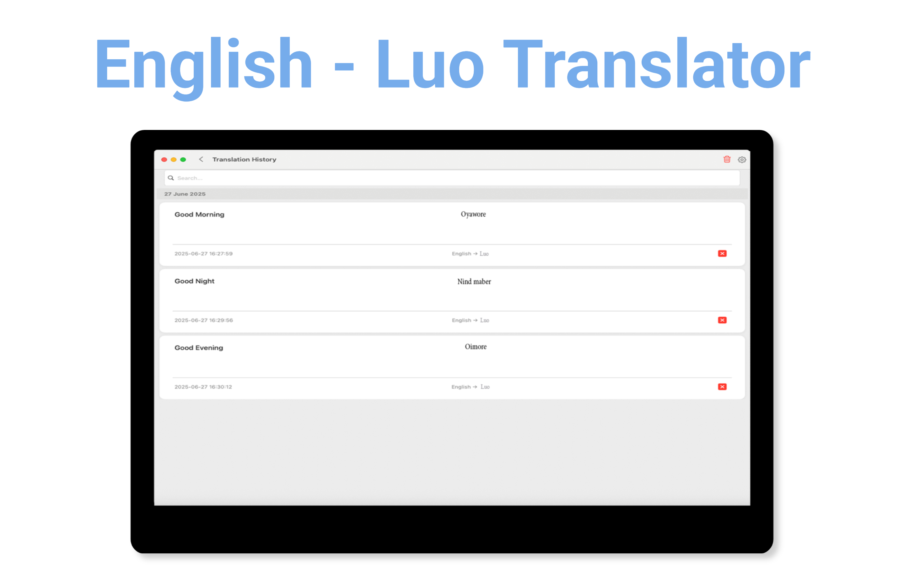 English - Luo Translator