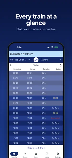 Metra Rider - Train Schedules screenshot 2
