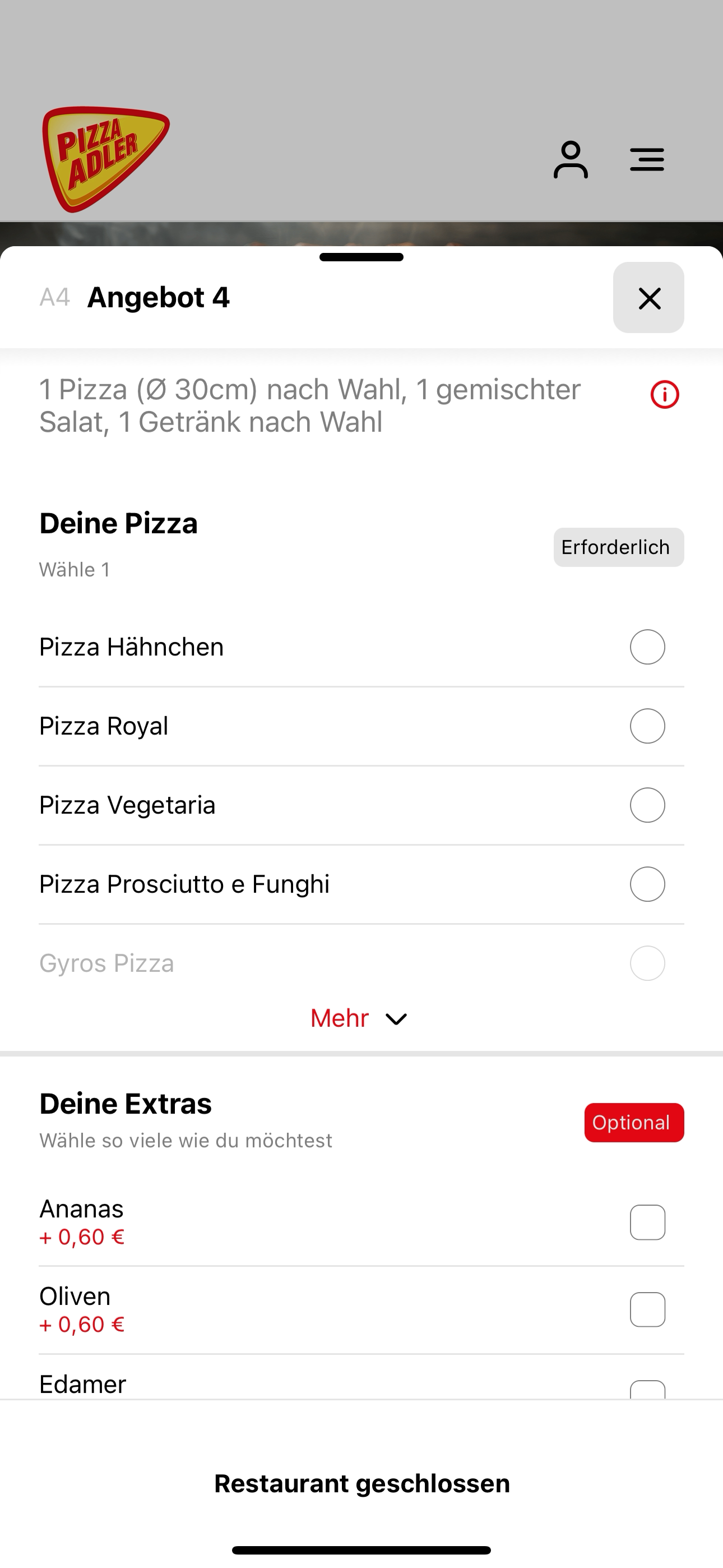 Pizza Adler DE