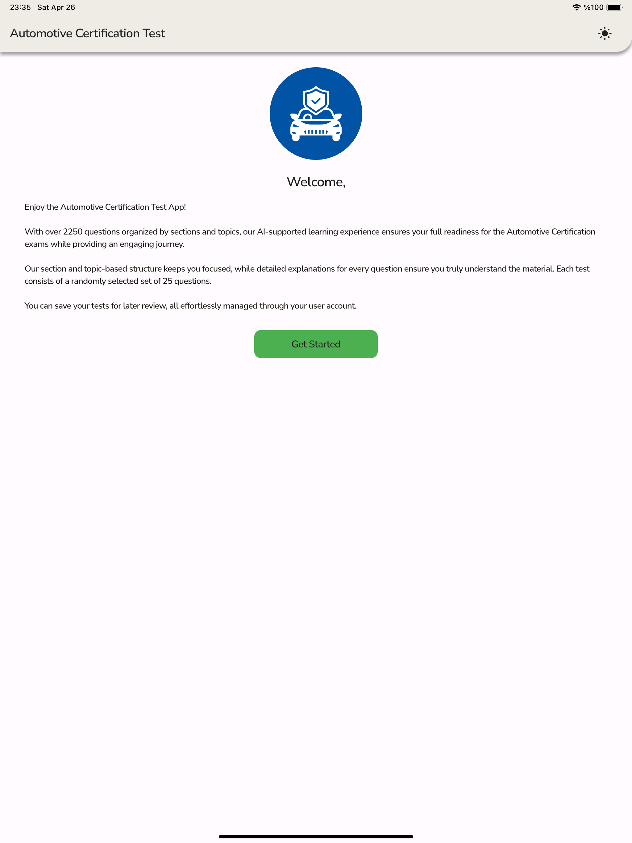 Automotive Certification Test