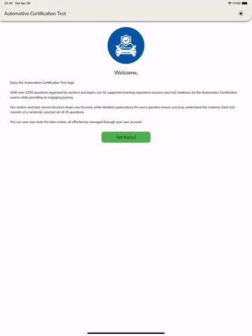 Automotive Certification Test iPad screenshot