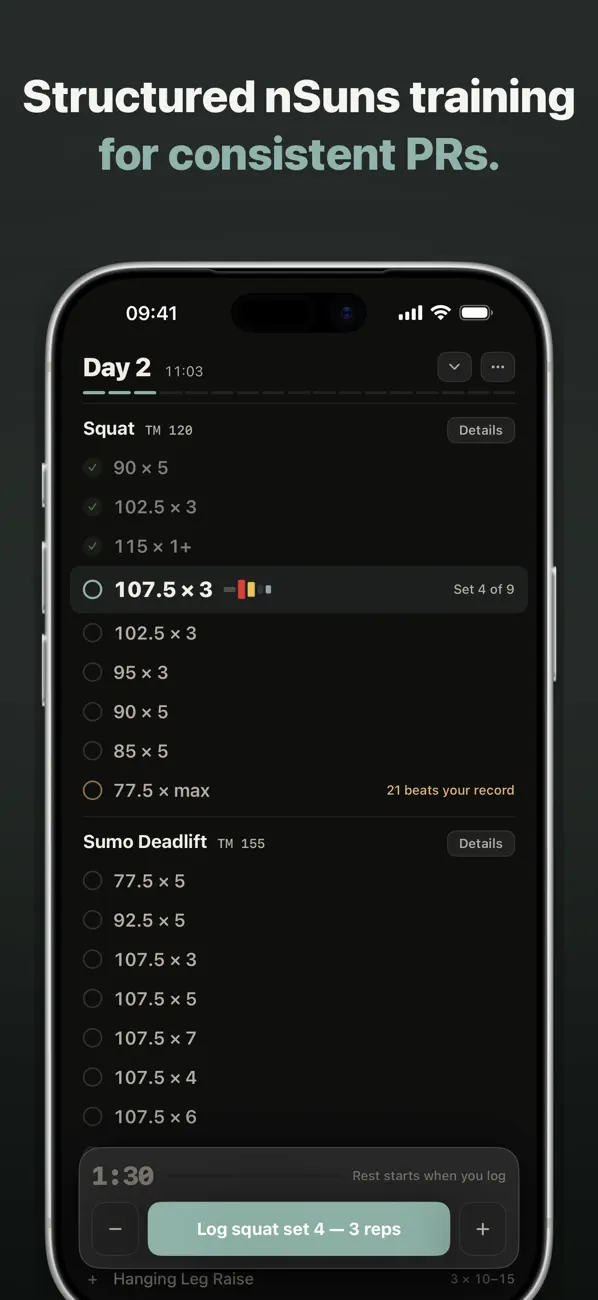 Screenshot #1 pour nSuns 531 Powerlifting