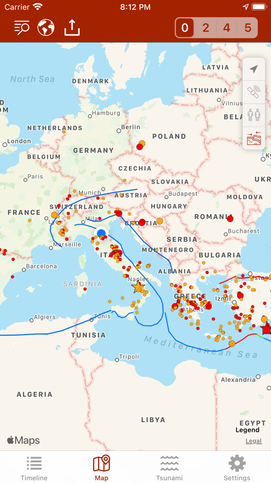 #4. Earthquake - alerts and map (iOS) 由: Nico Tranquilli