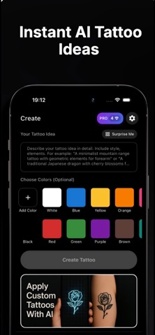 AI Tattoo Generator InkUp iPhone screenshot
