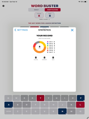 Isogram Word Buster iPad screenshot
