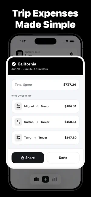 Split Travel Expenses - Ledgr screenshot 1
